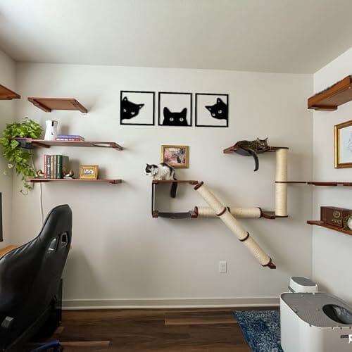 3-Piece Black Cat Art - Wooden Cat Silhouette Decor – view 8
