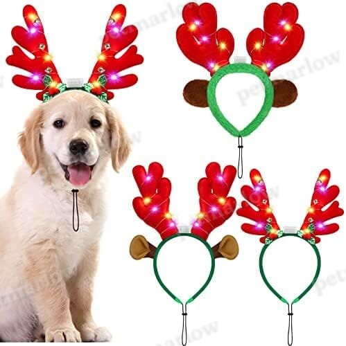 3 Pieces Light up Pet Christmas Headbands LED – view 2