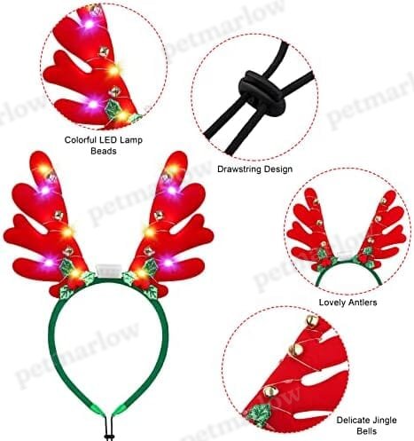 3 Pieces Light up Pet Christmas Headbands LED – view 4