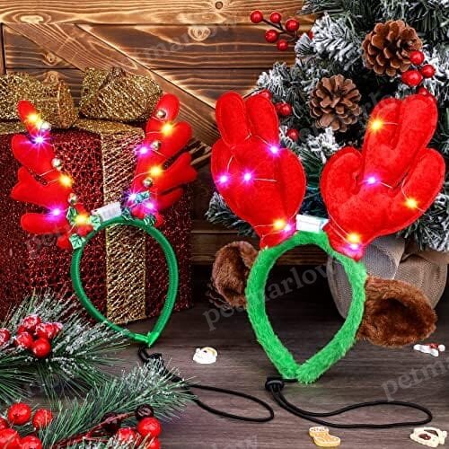 3 Pieces Light up Pet Christmas Headbands LED – view 5