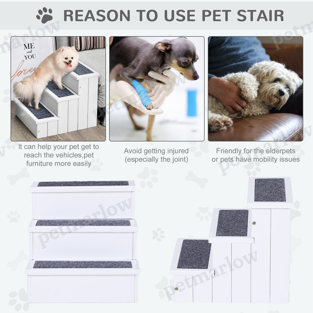 Wooden Carpeted Non-Slip Pet Stairs for Easy Access – view 5