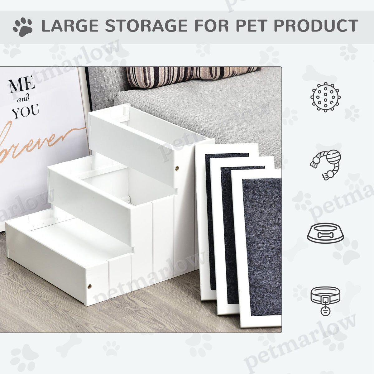 Wooden Carpeted Non-Slip Pet Stairs for Easy Access – view 6