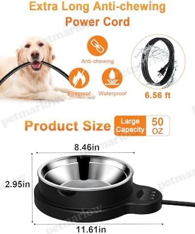 3 Temperature Settings & 12H Timer Outdoor Heated Pet Bowl – view 5