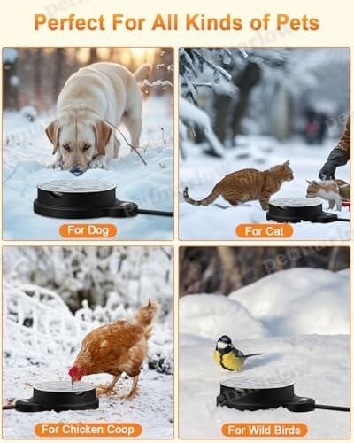 3 Temperature Settings & 12H Timer Outdoor Heated Pet Bowl – view 6