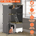 3 Tier Cat Cage with Litter Box and Hammock for Indoor Use – Black
