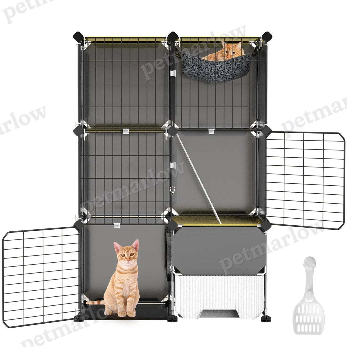 3 Tier Cat Cage with Litter Box and Hammock for Indoor Use – view 3