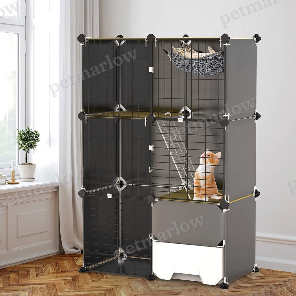 3 Tier Cat Cage with Litter Box and Hammock for Indoor Use – view 5