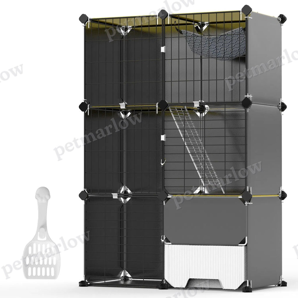 3 Tier Cat Cage with Litter Box and Hammock for Indoor Use – view 6