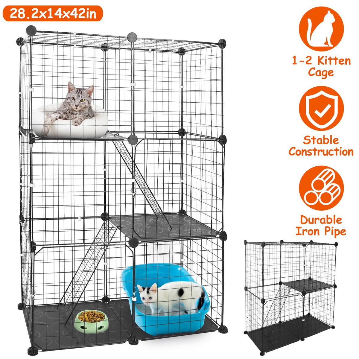 3 Tier Cat House for Play and Rest – Black