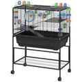 3-Tier Hamster Cage with Exercise Wheel and Storage Shelf – Black / 870x520x290 mm