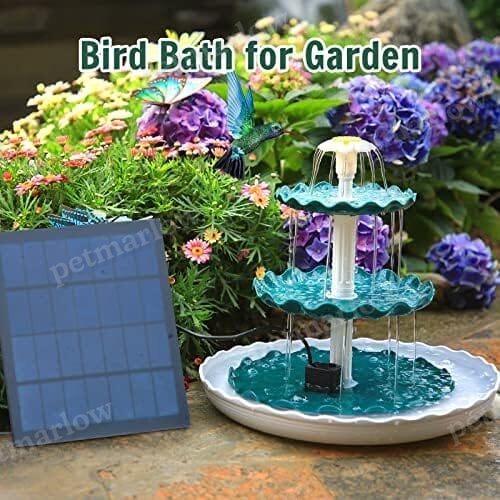 3 Tiered Bird Bath with 3.5W Solar Pump DIY Solar Fountain – view 4