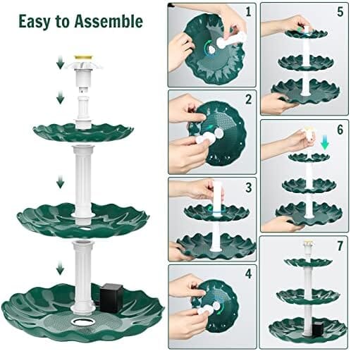 3 Tiered Bird Bath with 3.5W Solar Pump DIY Solar Fountain – view 7
