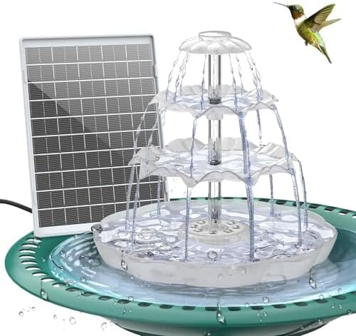 3 Tiered Bird Bath with 6.5W Solar Water Pump