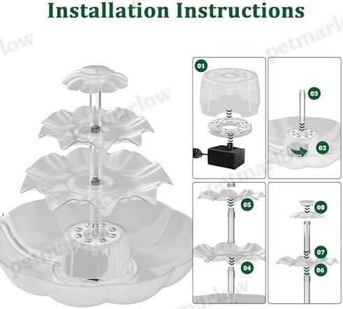 3 Tiered Bird Bath with 6.5W Solar Water Pump – view 2