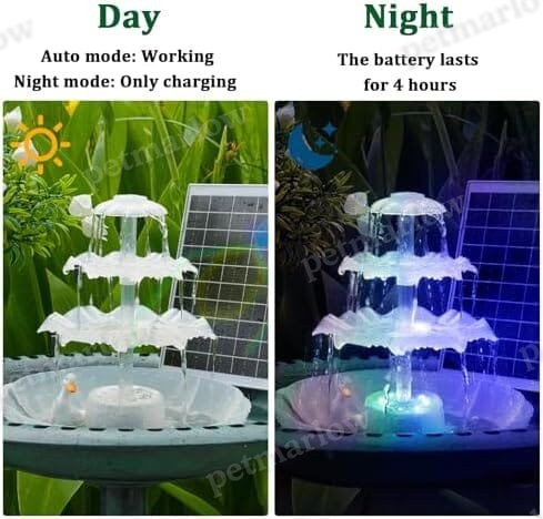 3 Tiered Bird Bath with 6.5W Solar Water Pump – view 5