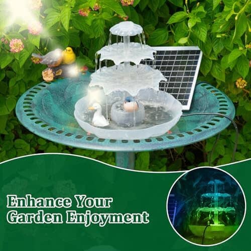 3 Tiered Bird Bath with 6.5W Solar Water Pump – view 7