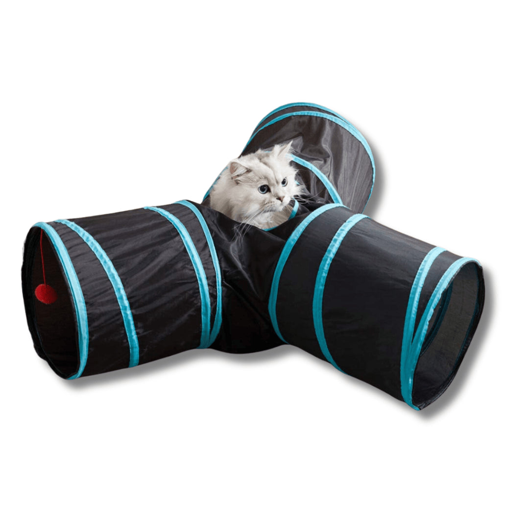 3-Way Collapsible Tunnel Toy for Indoor Cats