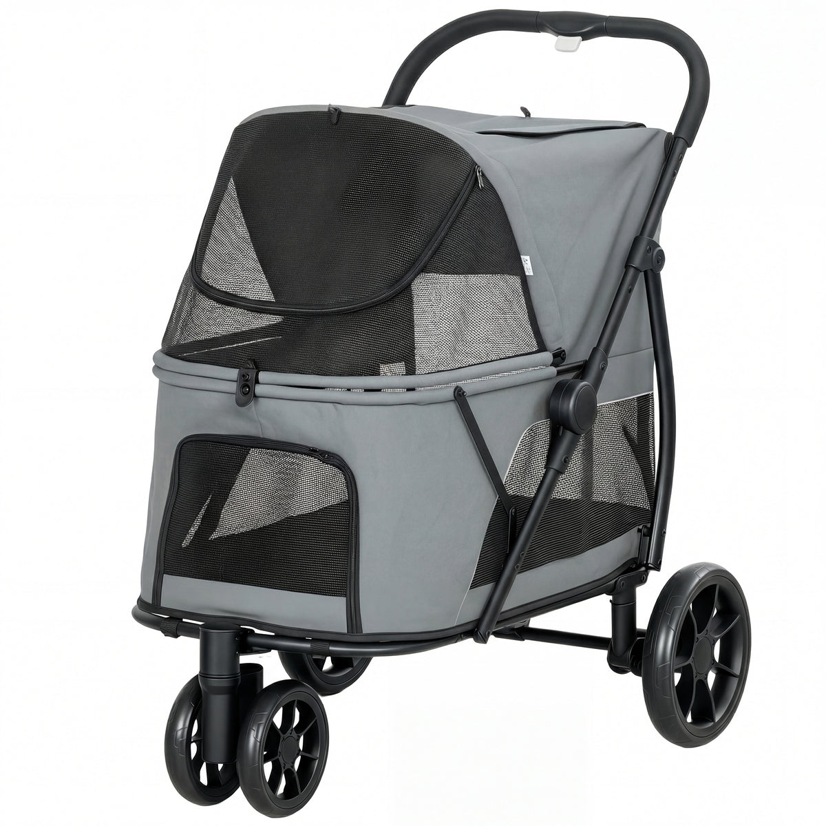 3 Wheel Pet Stroller for Medium Dogs with Easy One-Click Fold