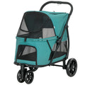 3 Wheel Pet Stroller for Medium Dogs – Dark Green / 805x220x510 mm