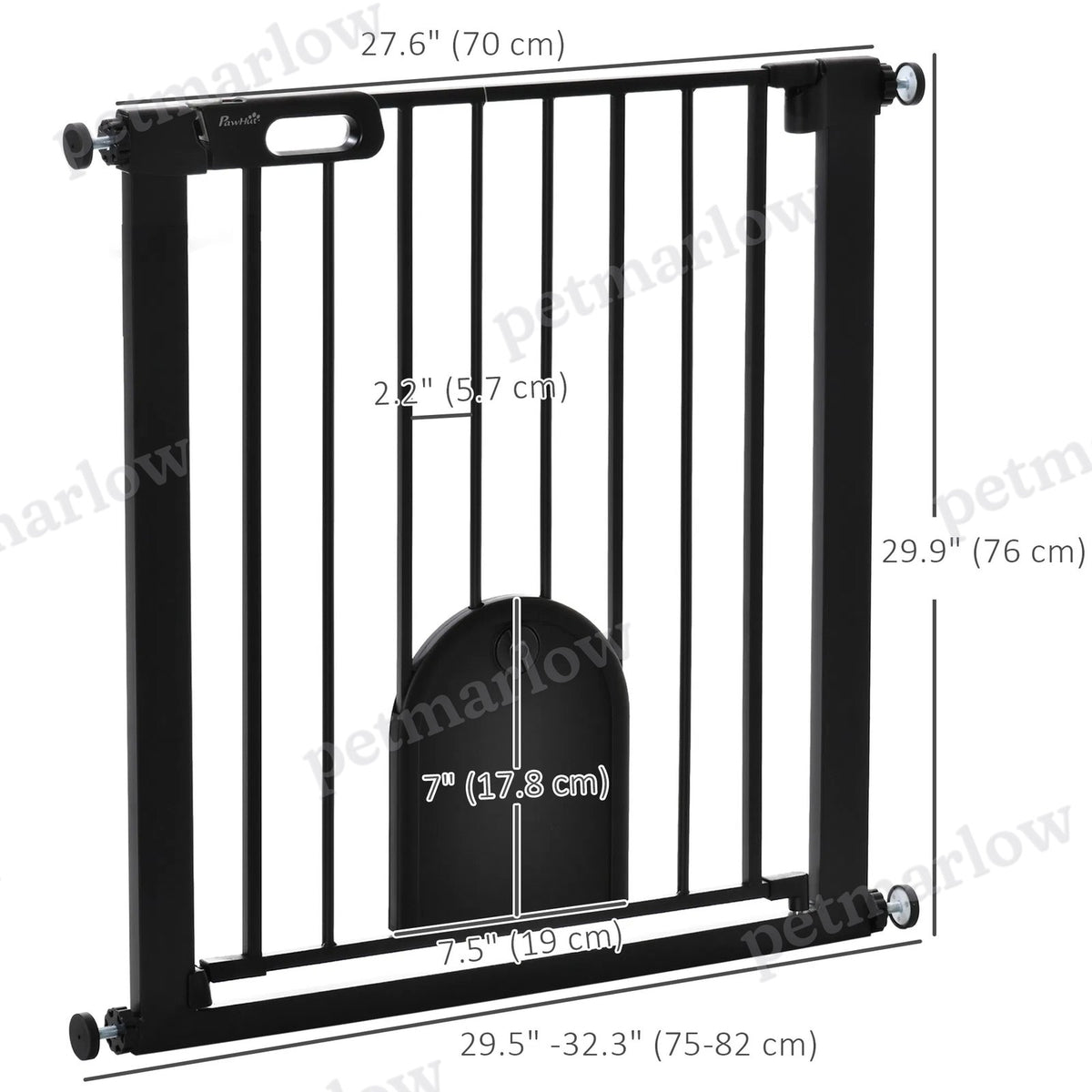 30" Extra Wide Dog Gate with Small Door – view 3