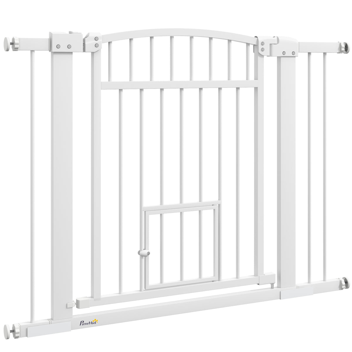 30" Extra Wide Walk Through Dog Gate – White / 800x760x70 mm