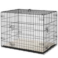 30" Dog Crate with 2 Doors and Soft Cushion for Small Dogs – Black