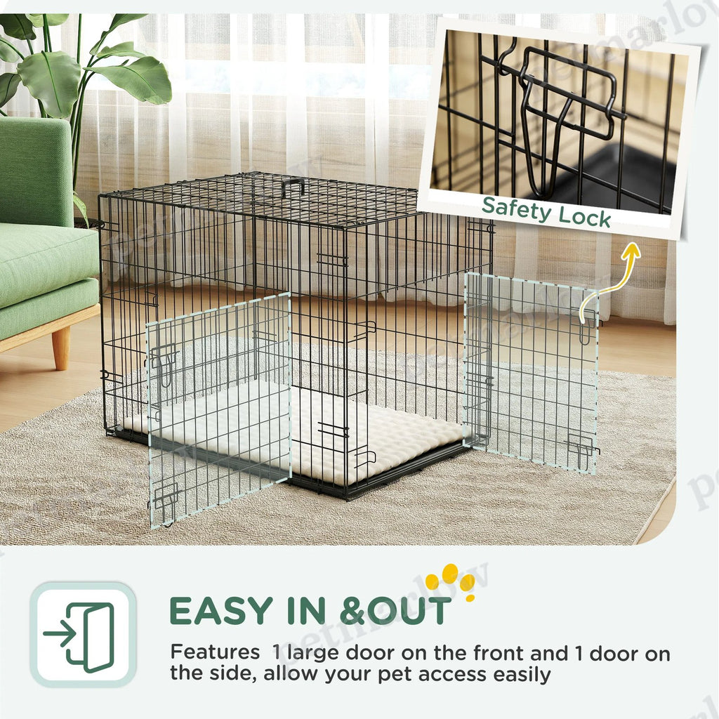 30" Dog Crate with 2 Doors and Soft Cushion for Small Dogs – view 4