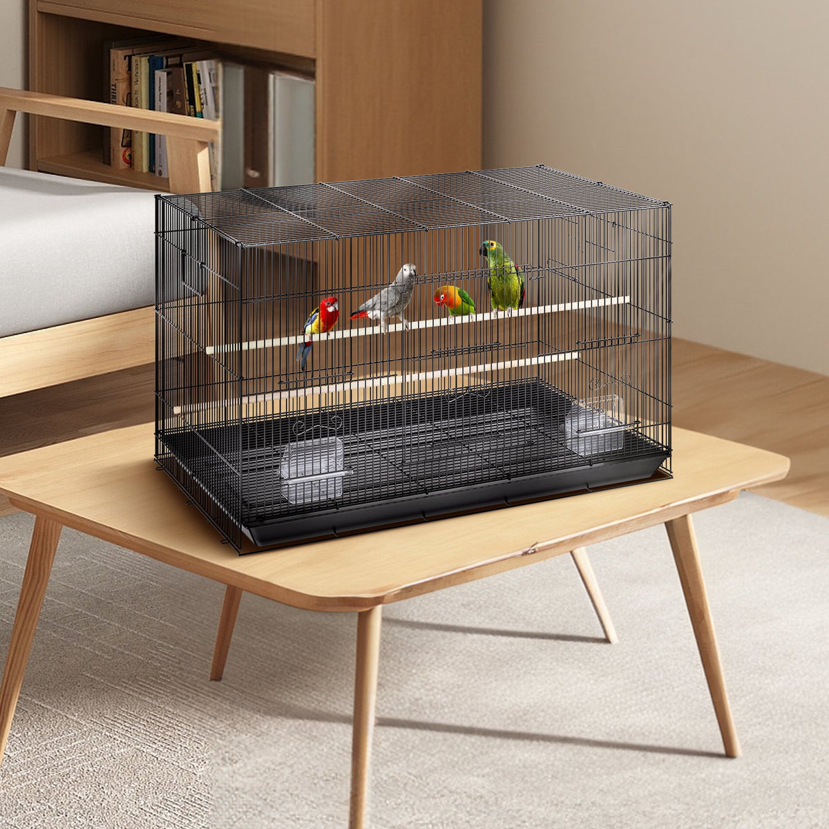 30 Inch Bird Cage for Parakeets and Small Birds – Black