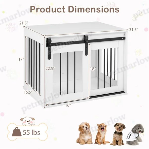 Dog Crate Furniture With Sliding Barn Door for Stylish Spaces – view 3