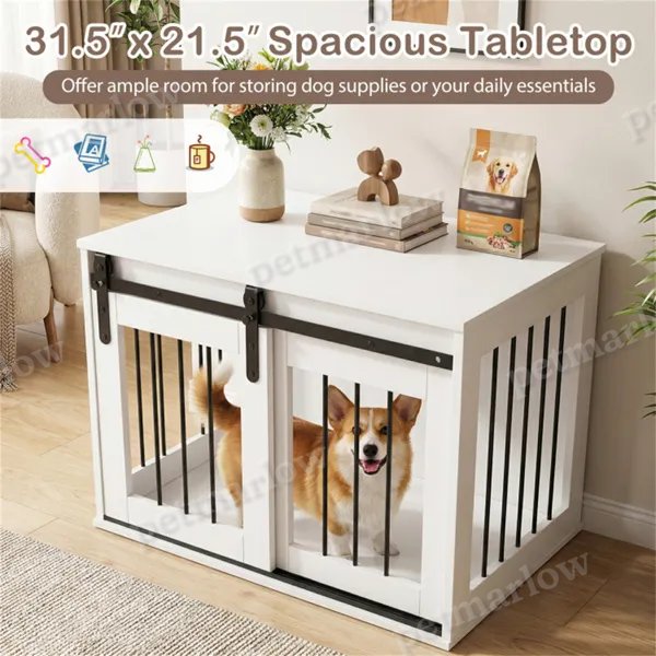 Dog Crate Furniture With Sliding Barn Door for Stylish Spaces – view 5