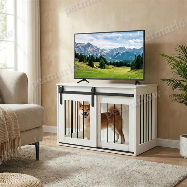 Dog Crate Furniture With Sliding Barn Door for Stylish Spaces – view 6