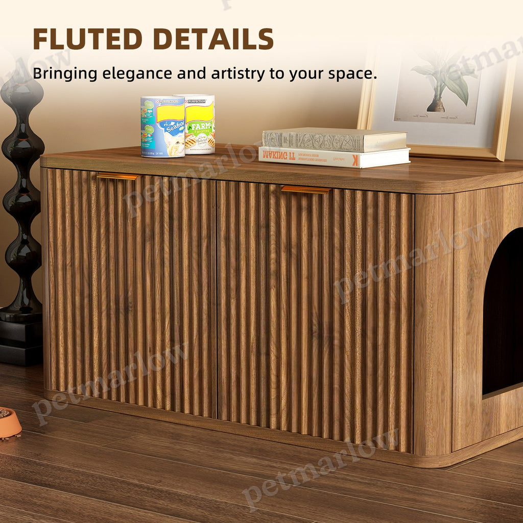 Walnut Cat Litter Box Enclosure Furniture – view 3