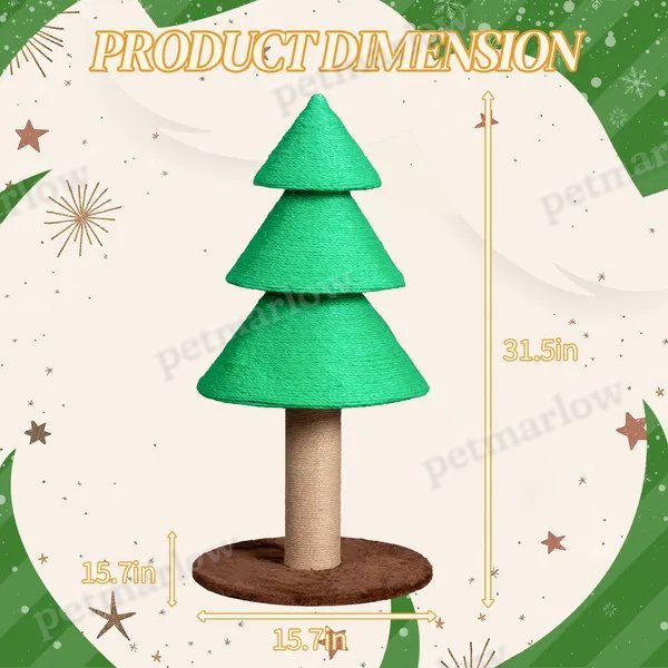 31.5in Christmas Tree Cat Scratcher – view 3