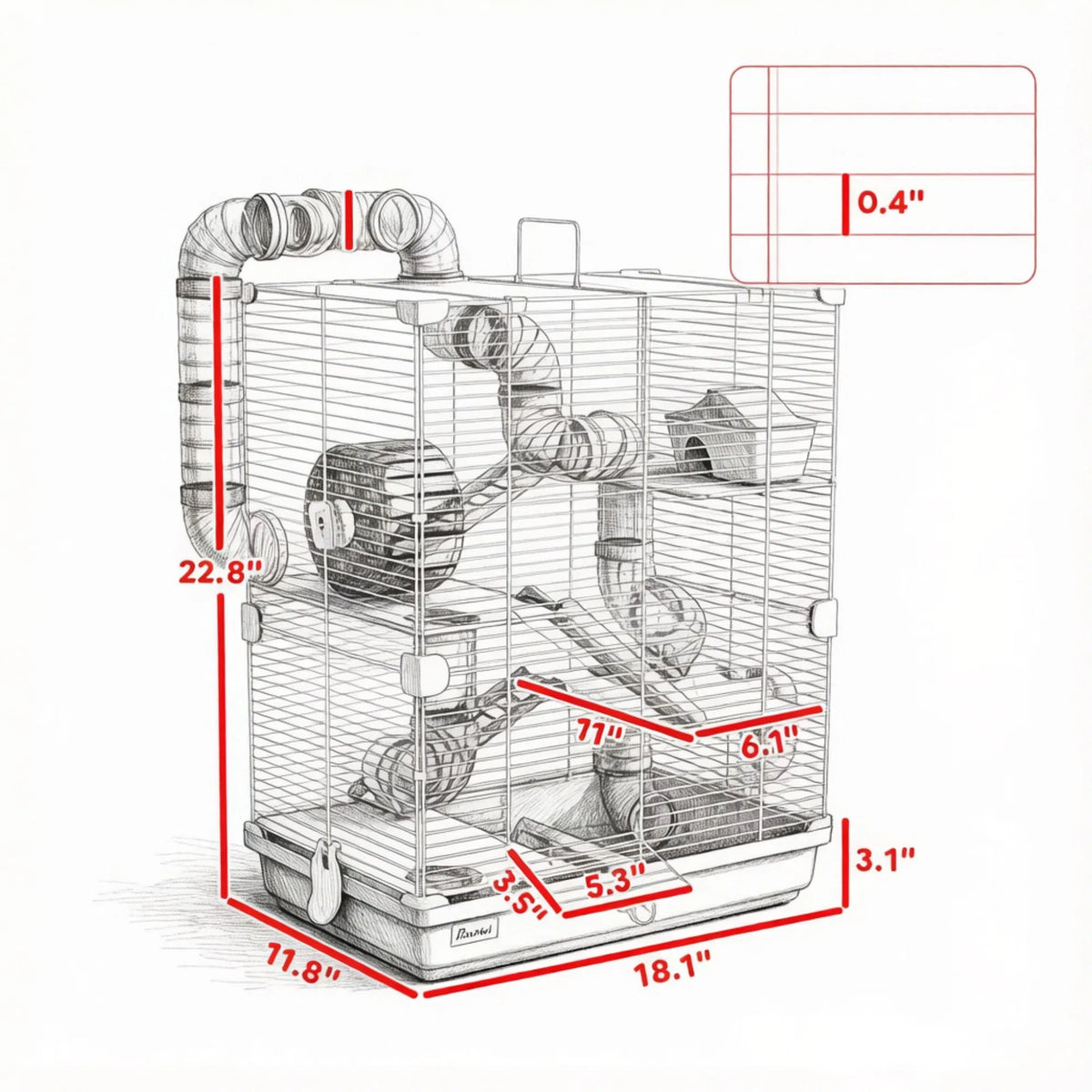 Portable 5-Tier Hamster Cage for Small Animals – view 8