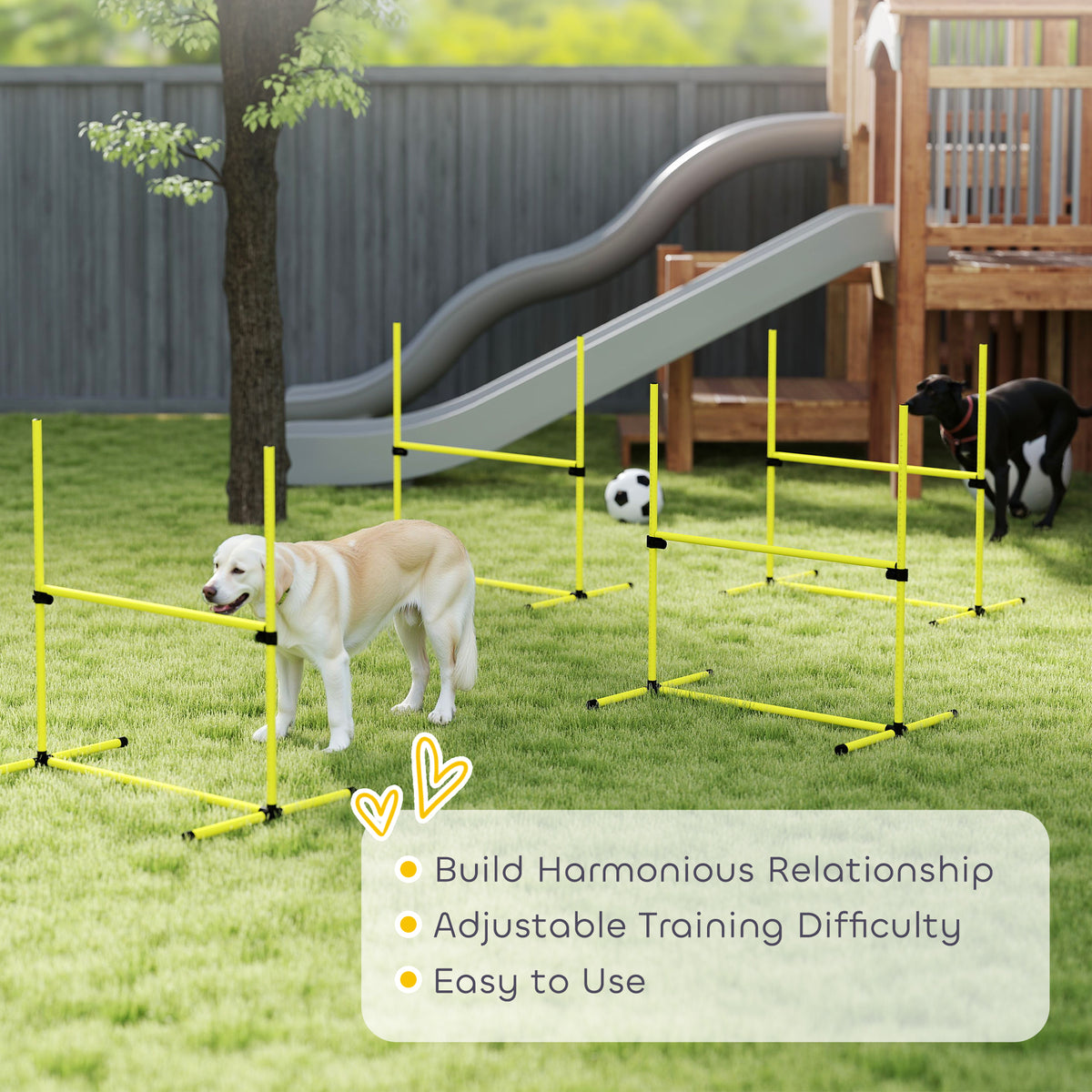 4 Piece Dog Agility Set with Adjustable Height Jump Bars – view 7