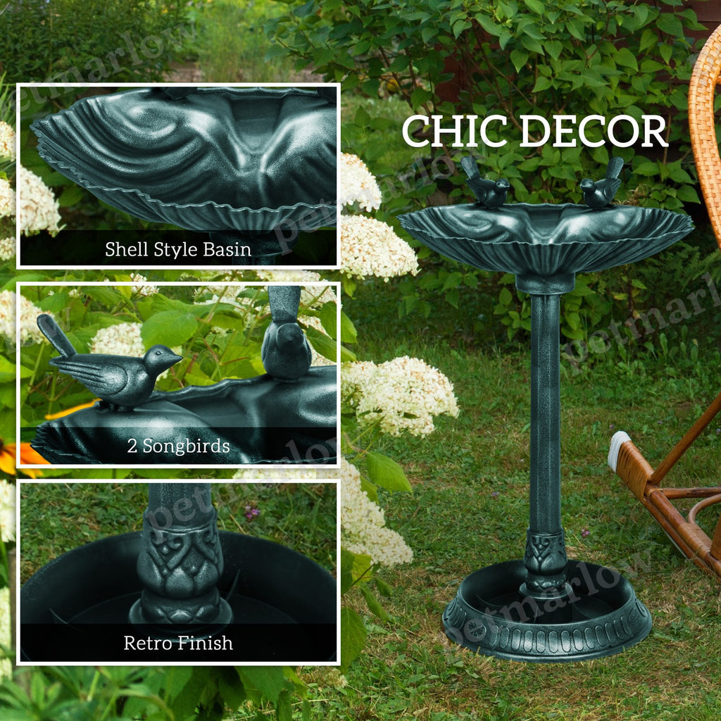 32" Decorative Bird Bath with Dual Basins and Bird Statues – view 6