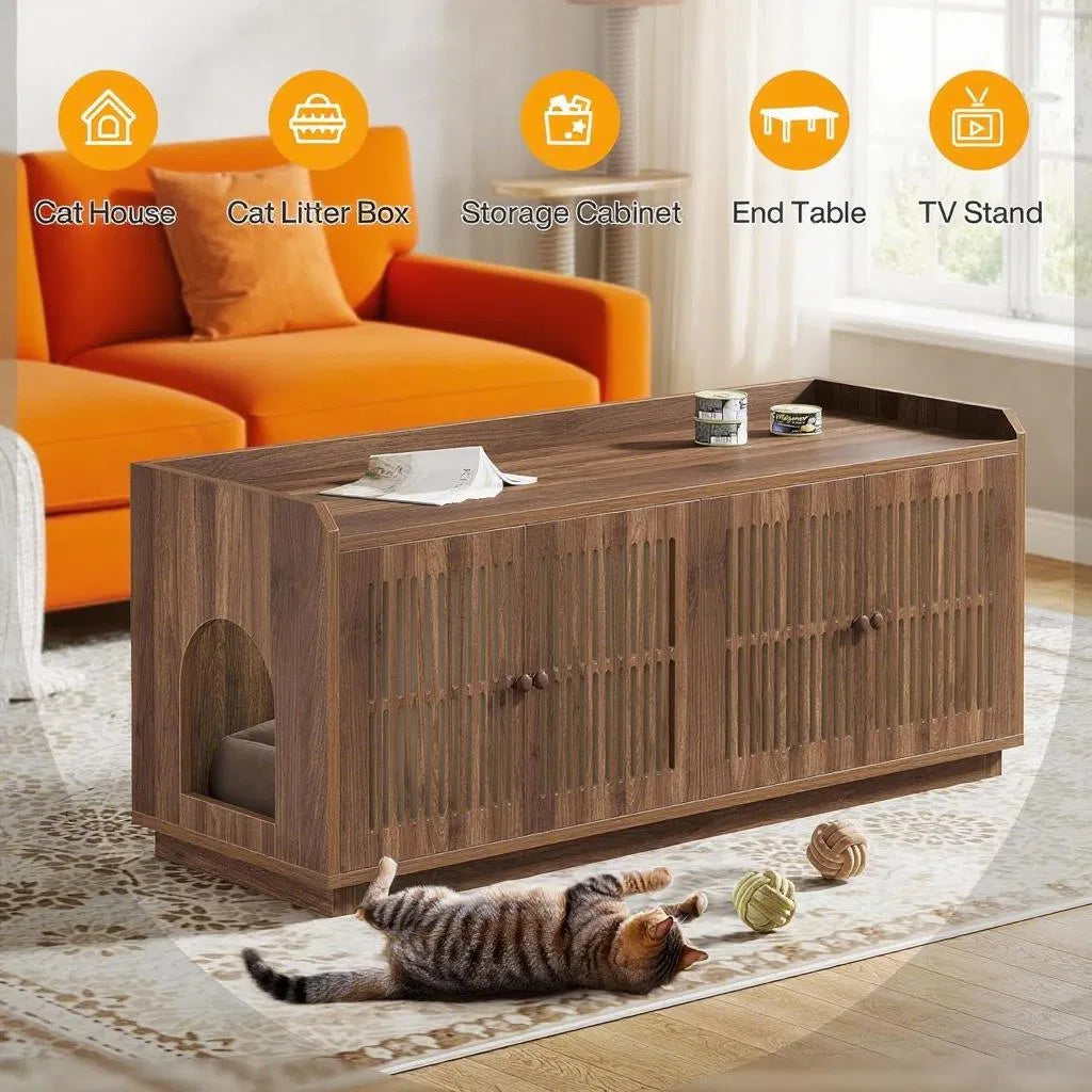 Extra Large Cat Litter Box Enclosure with Storage – view 8