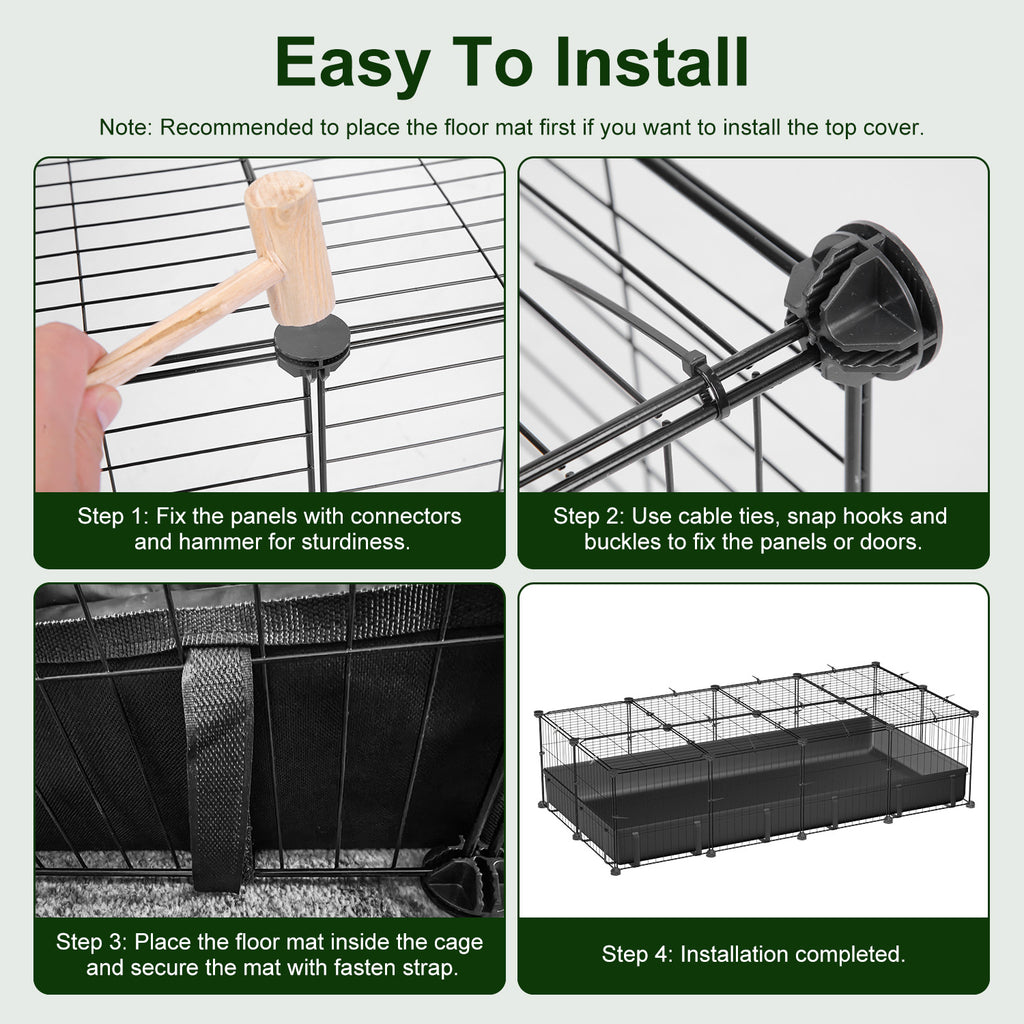 Guinea Pig Cage Playpen with Waterproof Floor Mat – view 9