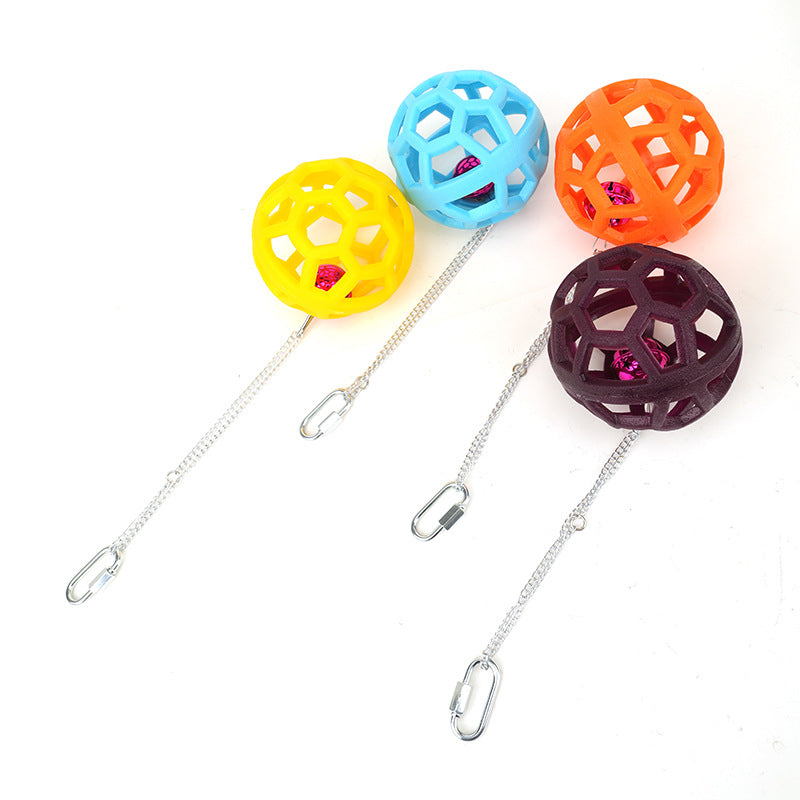 Rubber Parrot Hanging Bell Ball For Pet Birds Gnawing Chew Toys – view 10