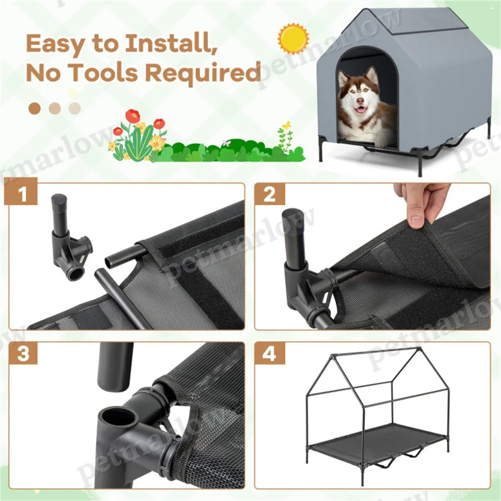 Elevated Pet House with Windows for Comfort and Protection – view 3