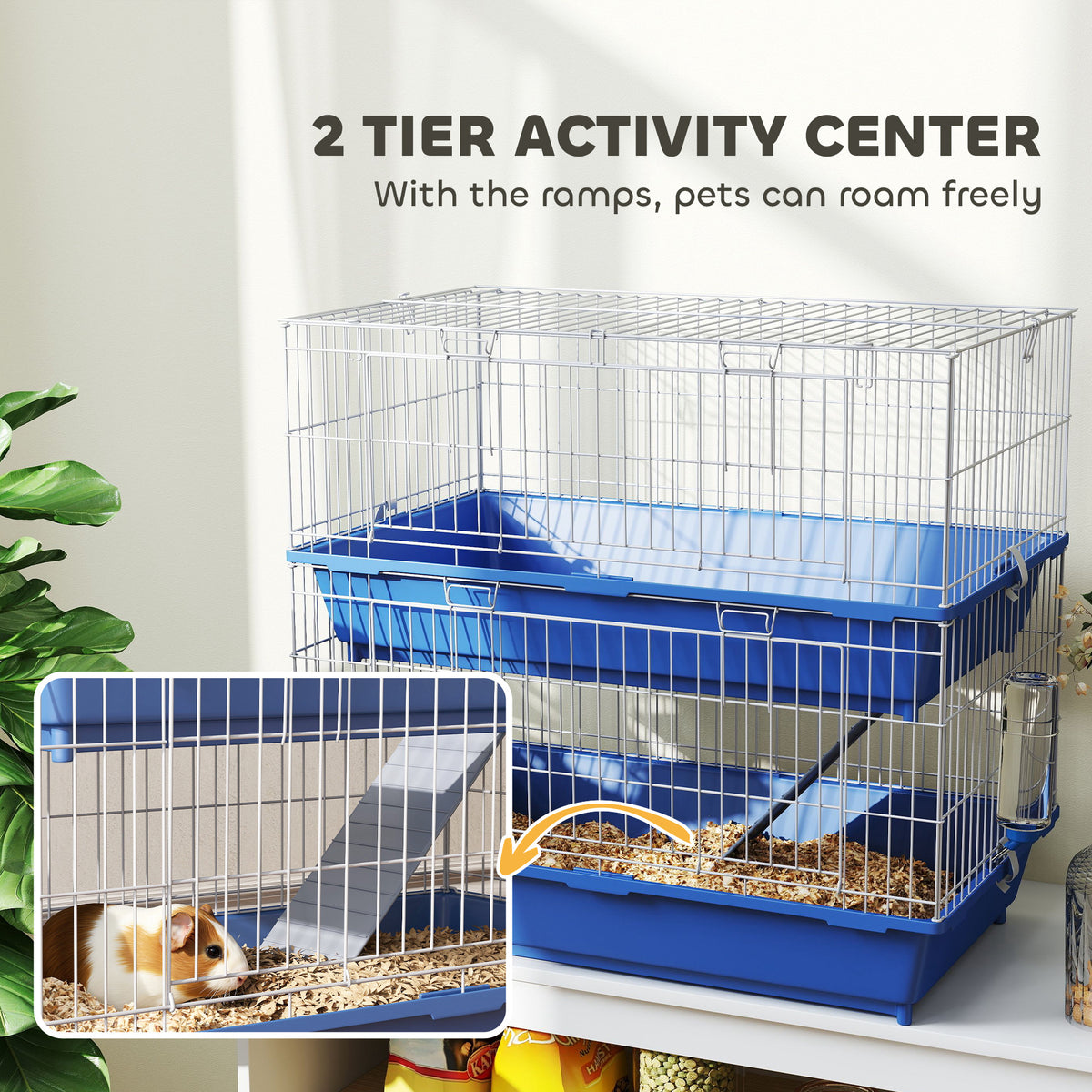2-Tier Small Animal Cage for Guinea Pigs and Ferrets – view 8