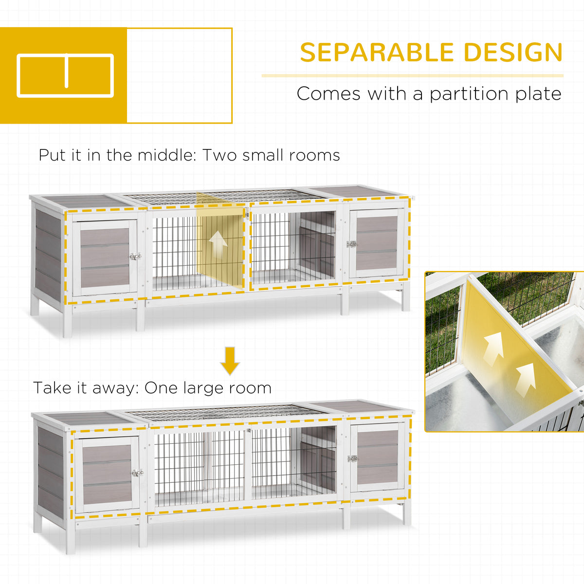 Rabbit Hutch with Pull-Out Tray for Indoor Use – view 7