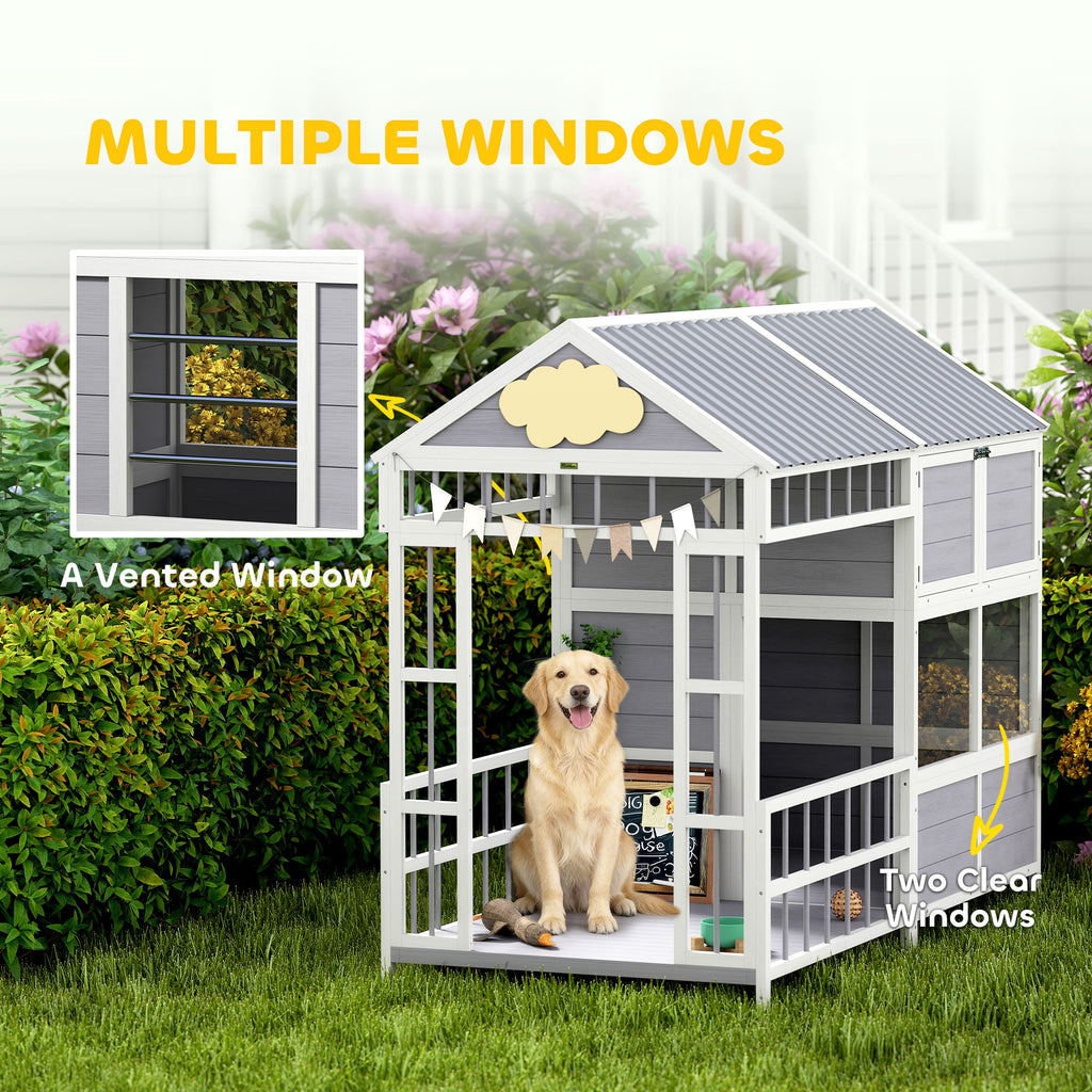 79"L Large Dog House Outdoor with Porch – view 7