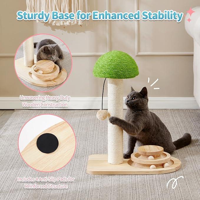 Mushroom Cat Scratching Post with Interactive Toy – view 7