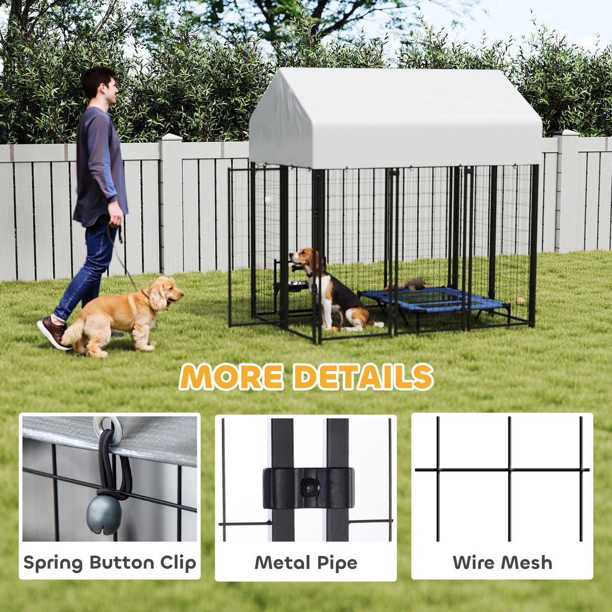 Outdoor Dog Kennel with Roof for Secure Play – view 7