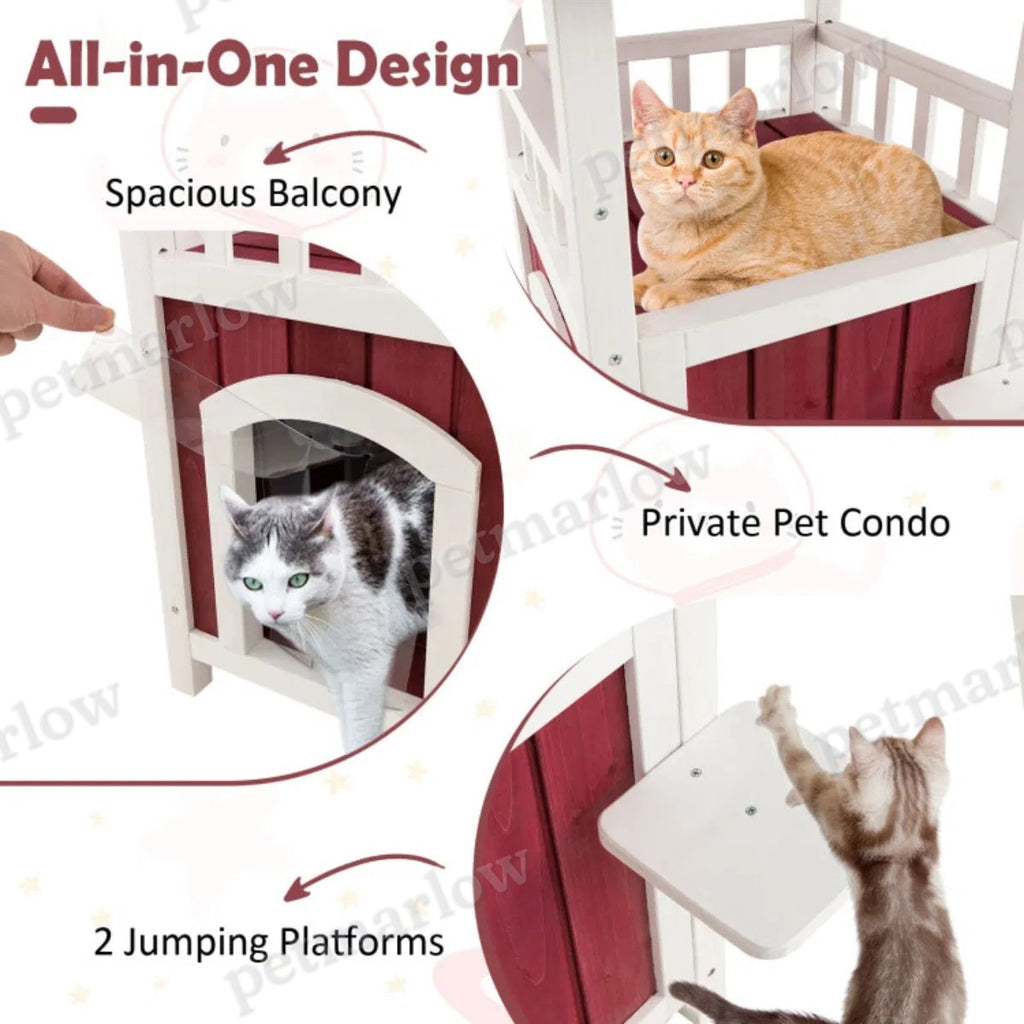 34"H Wooden Cat House – view 3