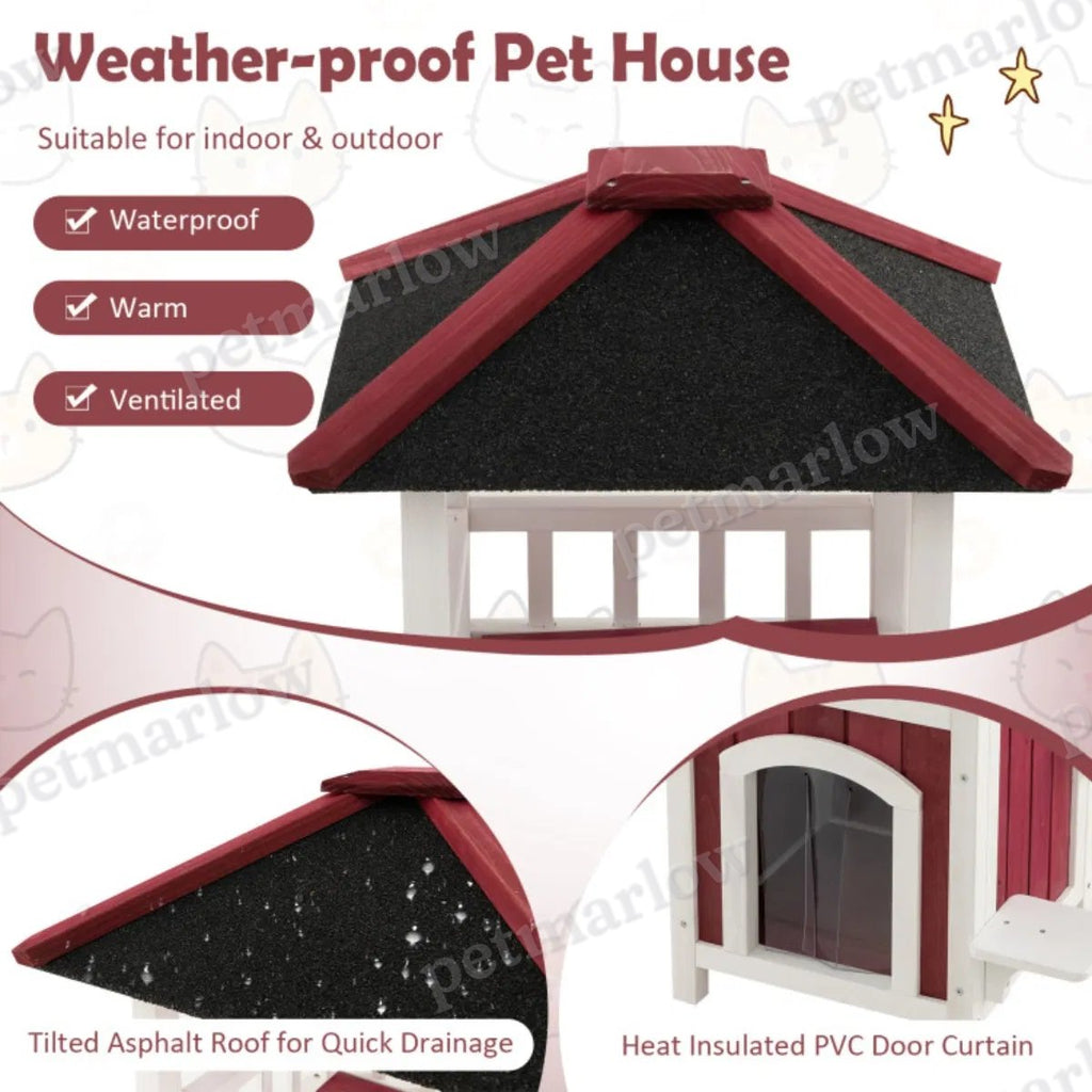34"H Wooden Cat House – view 5
