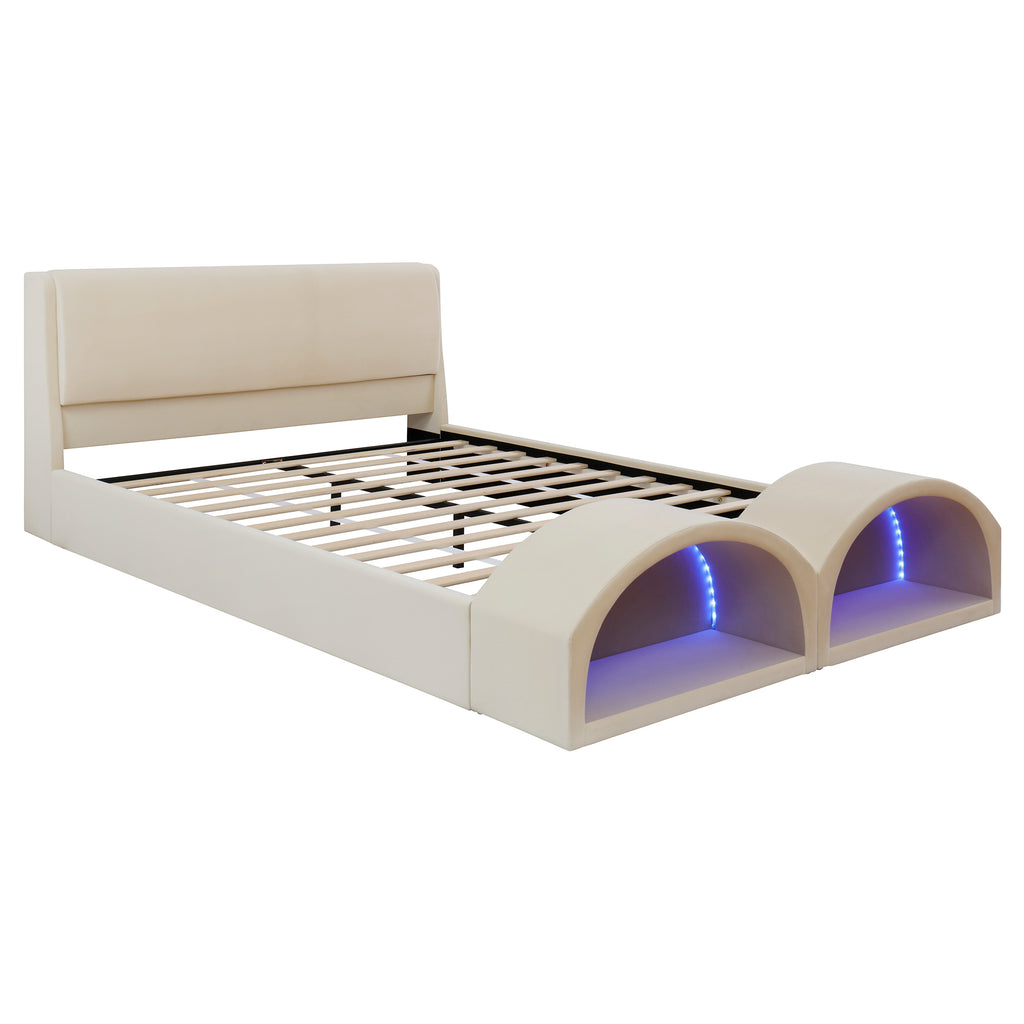 Queen Size Bed Frame with Cat Caves – view 11