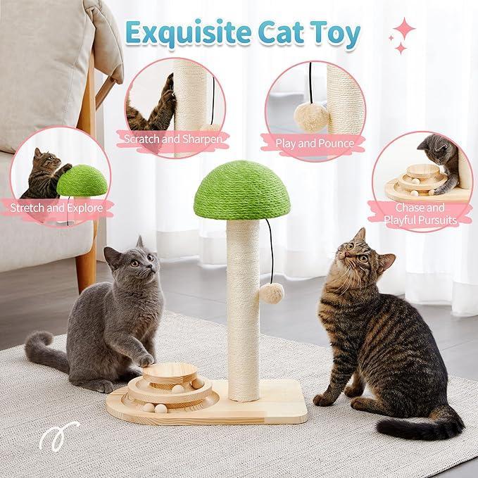 Mushroom Cat Scratching Post with Interactive Toy – view 8