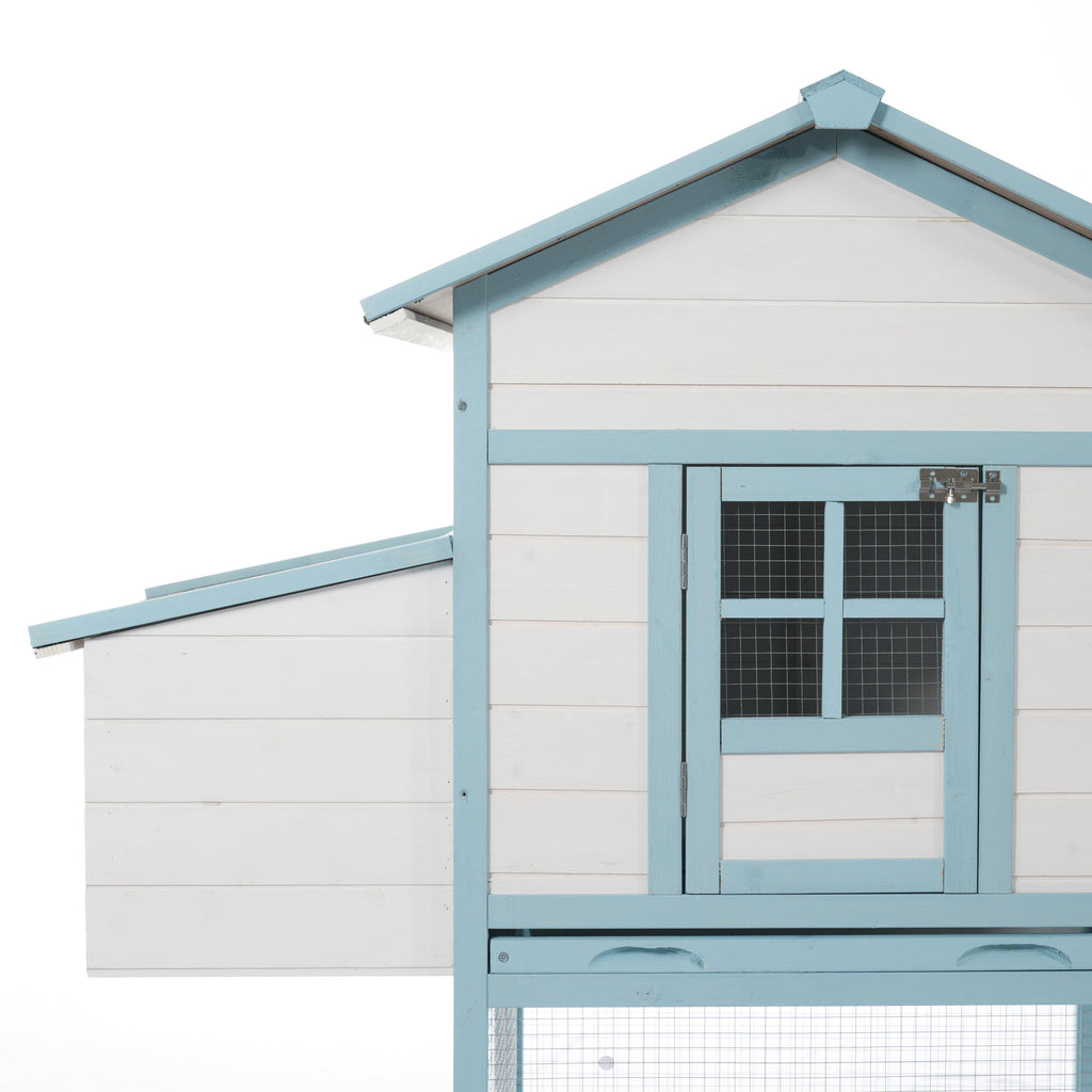 Large Wooden Chicken Coop with Double Nesting Boxes and Outdoor Run – view 12
